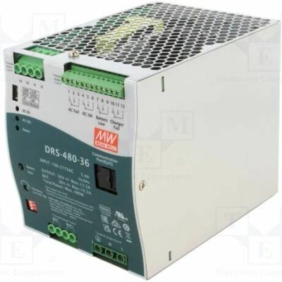 MEAN WELL DRS-480-36 Napájecí zdroj: vyrovnávací; na lištu DIN; 480W; 36VDC; 10,2A