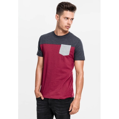 Urban Classics Мъжка тениска Urban Classics burgundy/cha/gryUB-TB969-00672 - Сив, размер S