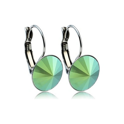 Nubis Ocelové náušnice s krystaly Swarovski SCARABEUS GREEN NBS12-SG