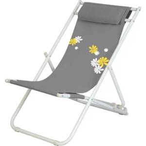 Horecano Hg-Стол плажен 3 позиционен (20289) flower 6 СИВ (019589)