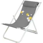 Horecano Hg-Стол плажен 3 позиционен (20289) flower 6 СИВ (019589)