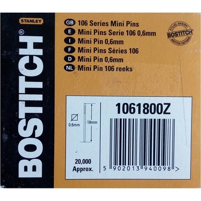 Bostitch pinky Mini - 18 mm pozink 20000 ks v bal. 1061800Z