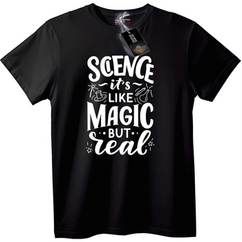 NOONEBRAND Тениска Науката е Магия, Но Реална - 2XL, Black