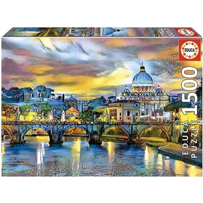 Educa Пъзел Educa от 1500 части - Базиликата Свети Петър и мостът Свети Анджело (EDU19617)