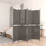 vidaXL Параван за стая, 4 панела, антрацит, 200x220 cм, текстил (350248)