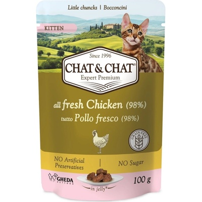 Chat & Chat Kitten Chicken, kapsička 100 g