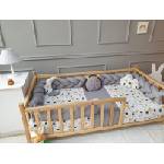 Babyhome Бебешки спален комплект за монтесори легло 90/190 см. Цвят СИВА