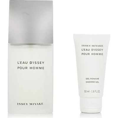 Issey Miyake L'Eau d'Issey Pour Homme комплект за мъже Eau de Toilette 75 ml + Душ гел 50 ml опция Grey & White Cover