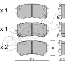 Sada brzdových destiček, kotoučová brzda CIFAM 822-725-0