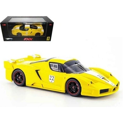 Mattel Hot Wheels Toys Elite Ferrari FXX 22 Yellow with white stripes