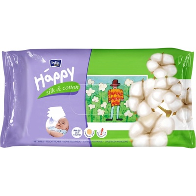 Bella Happy Baby čistiace utierky Hodváb a Bavlna 64 ks
