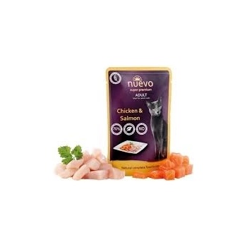 nuevo Cat Chicken & Salmon - Пауч с пилешко месо и сьомга за израснали котки - 85 гр