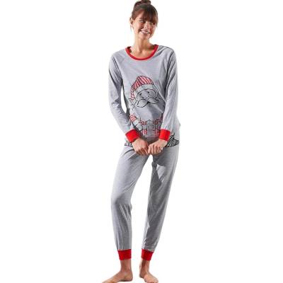 Сива дамска пижама с Дядо Коледа