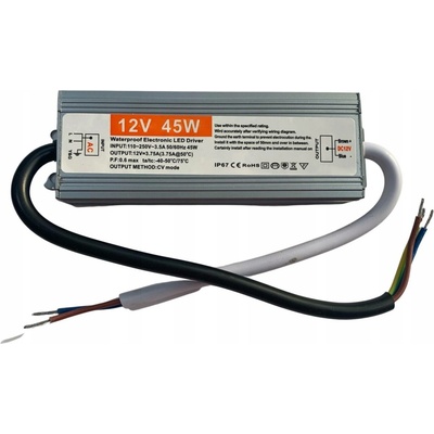 VODOTĚSNÝ HERMETICKÝ NAPÁJECÍ ZDROJ LED 12V 45W IP67