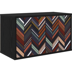 vidaXL Стенен телевизионен шкаф OMMEN 69 x 33 x 40 см Черен дъб (8007130)