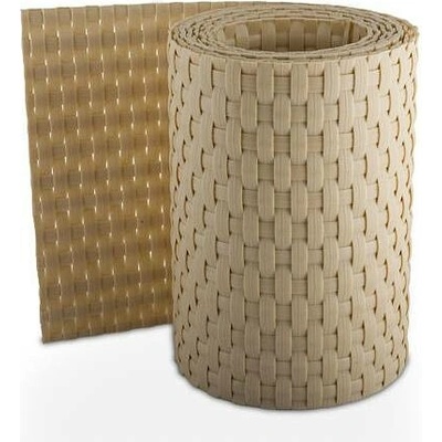 Ratanový plotový stínící pás - béžová, 19cm x 2,55m (Stínící pás na zastínění plotových panelů, rozměr balení 19x255cm)