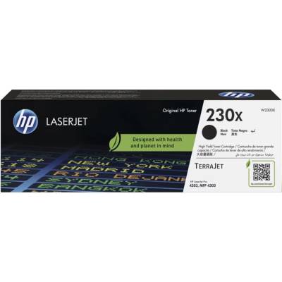 HP Тонер касета за HP Color LaserJet Pro 4201 series/4203 series/4301 series/4303 series - Black - W2300X - HP 230X - Оригинална, Заб. : 7500 брой копия (W2300X)