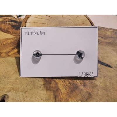 Laboka skleněné náušnice pecky ornament 0001296