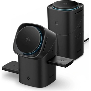 Spigen EF223MS Настолна зарядна стойка 3в1 15W, Qi2, ЧЕРНА ACH09542 (ACH09542)