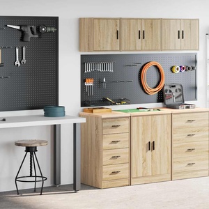 vidaXL гаражни шкафове, 2 бр, сонома дъб, инженерно дърво (3328325)