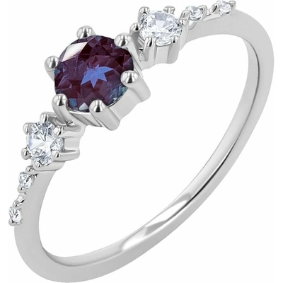 Eppi Zásnubný prsteň s lab grown alexandritom a diamantmi Willa R47992