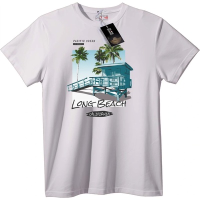 Тениска Long Beach Калифорния плаж - S, White