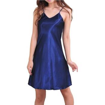 Сатенена нощница в тъмносин цвят