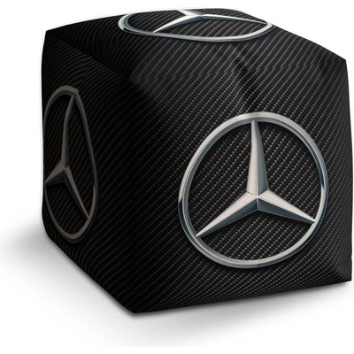 Sablio Taburet Kostka Logo 4 Carbon: 40x40x40 cm