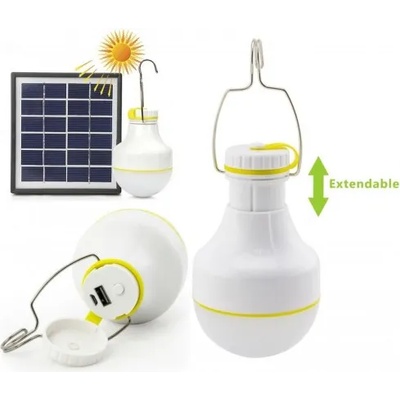 Commel Соларна къмпинг LED лампа, 2W, 160lm, USB порт (Commel-401)