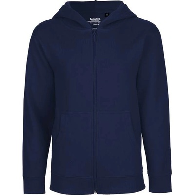 Neutral O 13301 detská mikina na zips s kapucňou navy