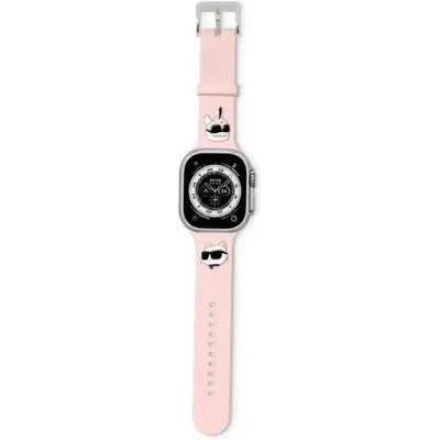 Karl Lagerfeld Каишка Karl Lagerfeld 3D Rubber Karl&Choupette Heads за Apple Watch 38/40/41mm, розова (3666339259266)