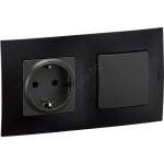 Legrand - Домашна SCHUKO-розетка и стълбищен ключ № 6 с рамка NILOE 250V (LR0114C)