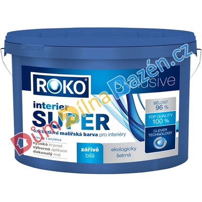 Rokospol Roko Interiér Super zářivě bílá malířská barva Hmotnost: 7,5 kg