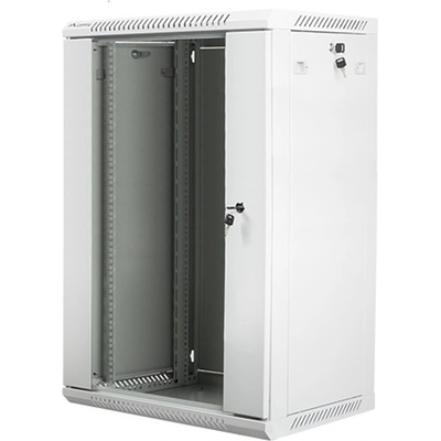 Lanberg Комуникационен шкаф Lanberg WF01-6418-10S, 19", 18U, 600 x 450 x 907, сив (WF01-6418-10S)