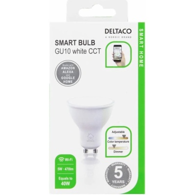 DELTACO SH-LGU10W, SMART Led žárovka, GU10