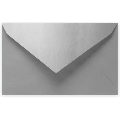 Farebná obálka 120 x 195 mm, perleťová strieborná 6ks