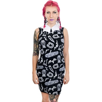 Image 1 of TOO FAST дамска рокля too fast - wednesday addams - halloween - wdbt-r-macab