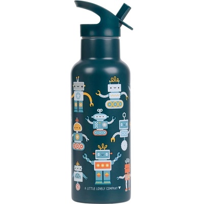 A Little Lovely Company nerezová láhev na pití roboti 500 ml