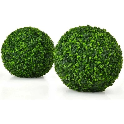 Sada 2 umělých topiary koulí HZ10558GN-2, 40 cm, zelené