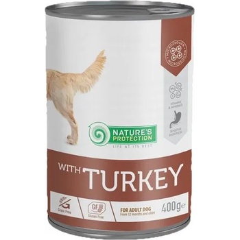 AKVATERA Nature's Protection DOG Adult with Turkey Sensitive Digestion - консерва с пуйка за израснали кучета с чувствителна храносмилателна система, 400 гр