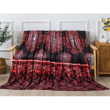 Xpose deka KENDAL s baránkom červená/čierna Mikroplyš s baránkom 200x220