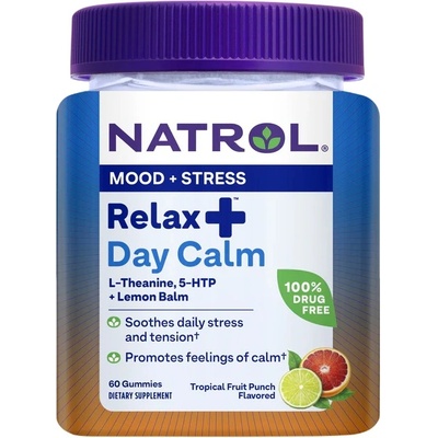 Natrol Relaxia Day Calm, плодов пунш, 60 желирани таблетки, Natrol (7262)