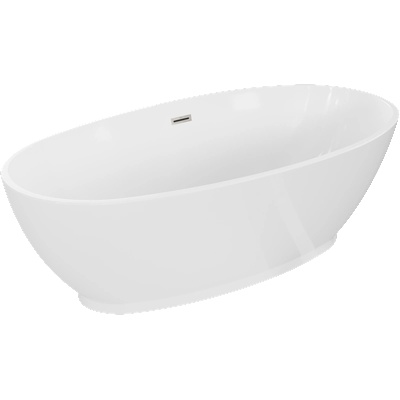 Mexen Bilbao свободно стояща вана 180 x 90 cm, бяла, преливник четкан никел - 51311809000-97 (51311809000-97)