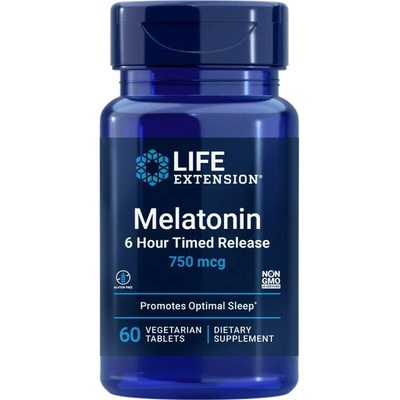 Life Extension Melatonin 6 Hour Timed Release melatonin s časovým uvolňováním, 60 rostlinných tablet