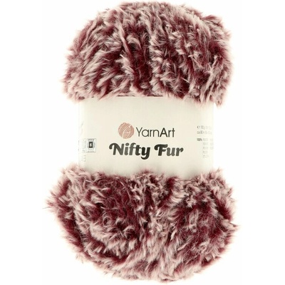 Yarnart Nifty Fur 8420 bordová s bielou