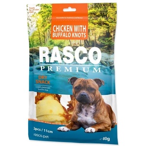 Rasco Лакомство Rasco Premium биволска кожа, обвита с пилешко месо, възли 11см 80г (1704-17020)