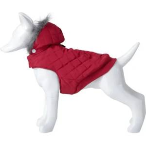 Freedog Abrigo Lane Red - Модерно палто за кучета с качулкa, 25 см