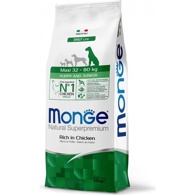 Monge Dog Maxi Puppy a Junior Rich in Chicken 12 kg