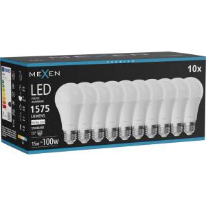 Mexen Nova 10x LED крушка E27, A60, 15W, Неутрална - 4000K, 1575 lm - L100-E27-1540-01x10 (L100-E27-1540-01x10)