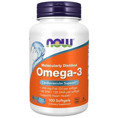 NOW Omega-3, Омега 3 1000 мг, 30/100 дражета